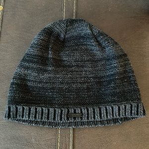 Express hat, black, and gray striped
